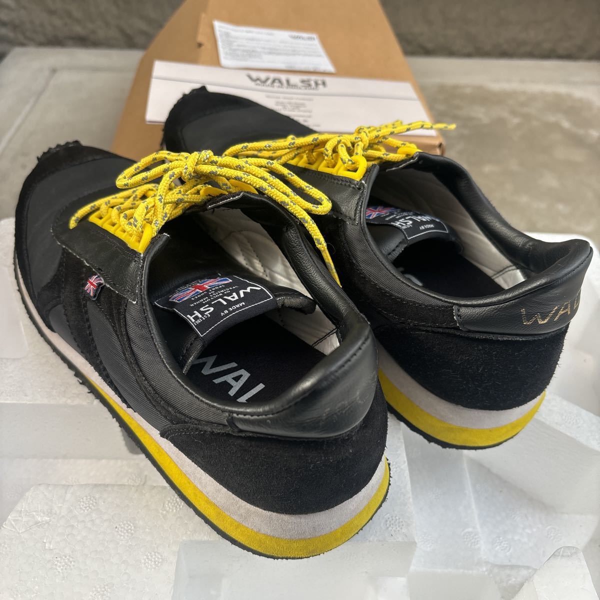 WALSH ウォルシュ 【MADE IN ENGLAND】 VOYAGER ボイジャー BLACK/YELLOW スニーカー 靴 US9 EU42 27.0 8 メンズ スポーツシューズ_画像3