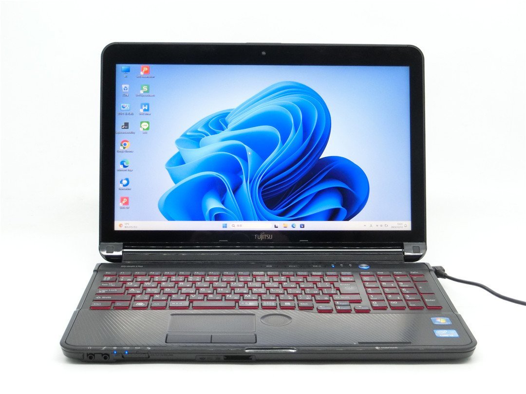 Win11H/カメラ内蔵/中古/15型フルHD/ノートPC/新品SSD512GB/8GB/3世代i7/FMV AH78/HA 新品無線マウス WPS office2搭載