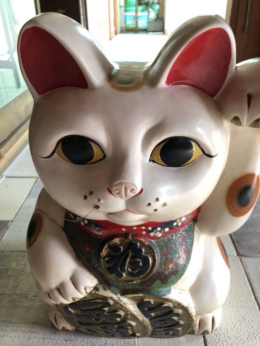 ◆招き猫◆大きい招き猫◆昭和レトロ◆縁起物◆貯金箱◆陶器◆_画像2