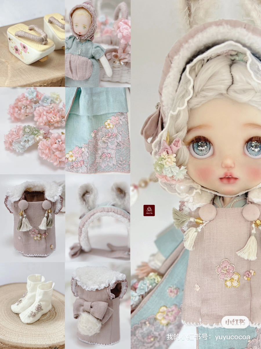 Princesspea ブライスone-off outfit お正月うさぎ13点セットネオブライス blythe カスタムブライス _画像5