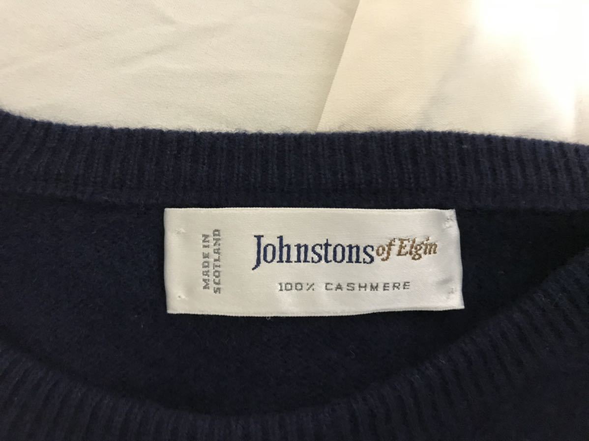  подлинный товар John камень zJohnstons кашемир вязаный свитер с длинным рукавом мужской Surf American Casual милитари деловой костюм темно-синий темно-синий XL Scotland производства 50