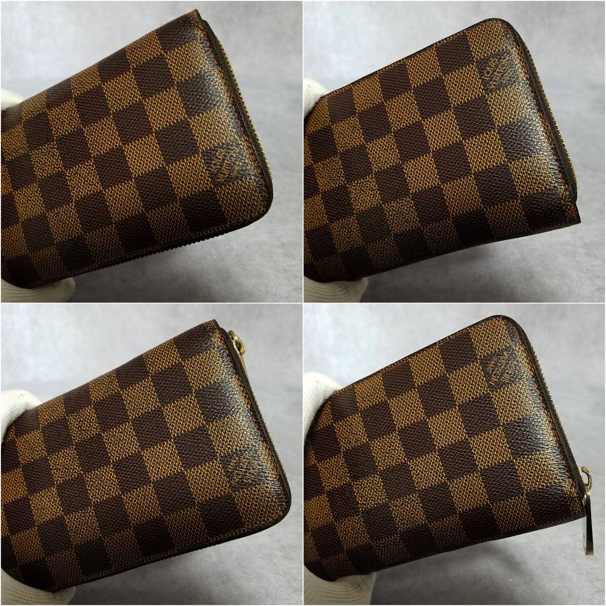 【良好】　LOUIS VUITTON　ルイヴィトン　正規品　本革　レザー　ダミエ　ジッピーウォレット　ラウンドファスナー長財布　N60015　LD11C_画像5