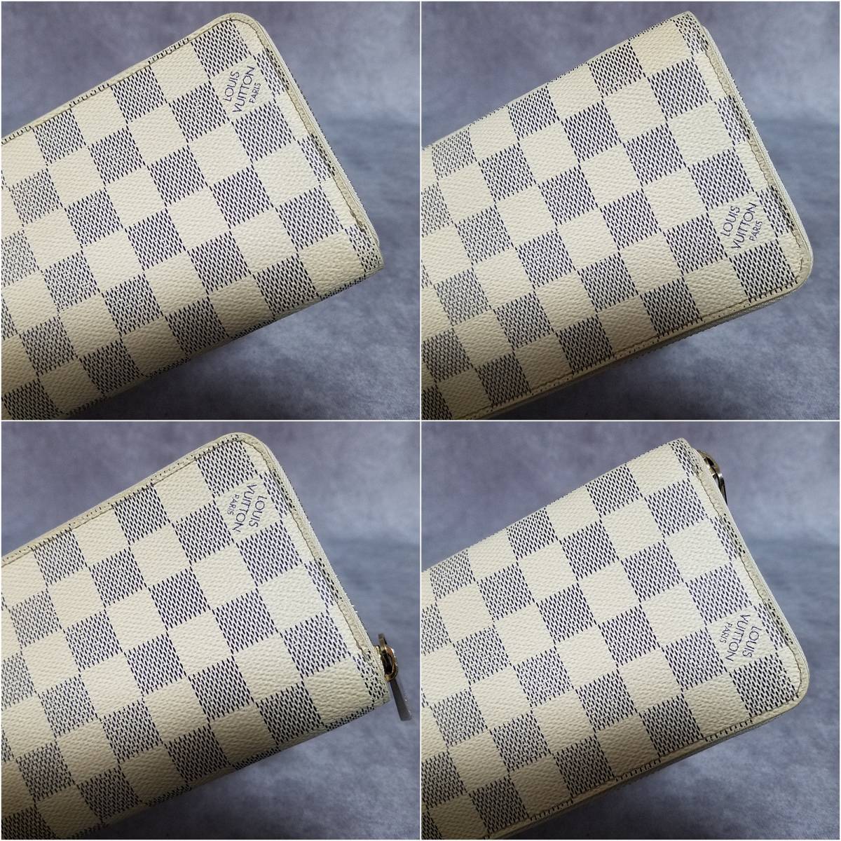 【良好】　LOUIS VUITTON　ルイヴィトン　正規品　ダミエ　アズール　ジッピーウォレット　ラウンドファスナー長財布　N60019　保存箱_画像6