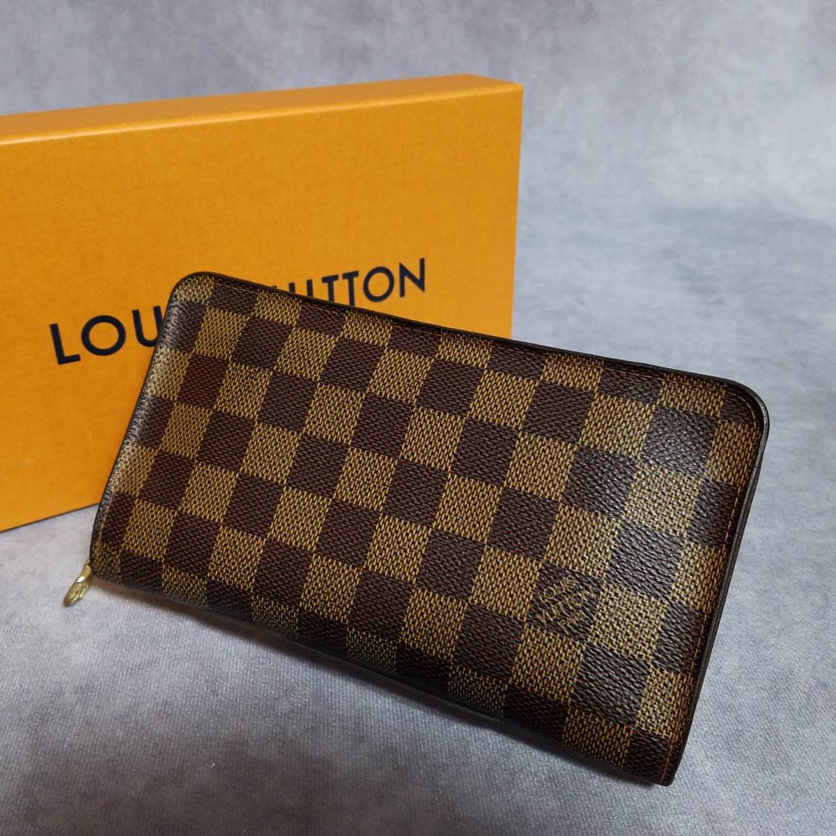 【良好】　LOUIS VUITTON　ルイヴィトン　正規品　ダミエ　ポルトモネ ジップ　ジッピー　ウォレット　ラウンドファスナー長財布　N61728_画像1