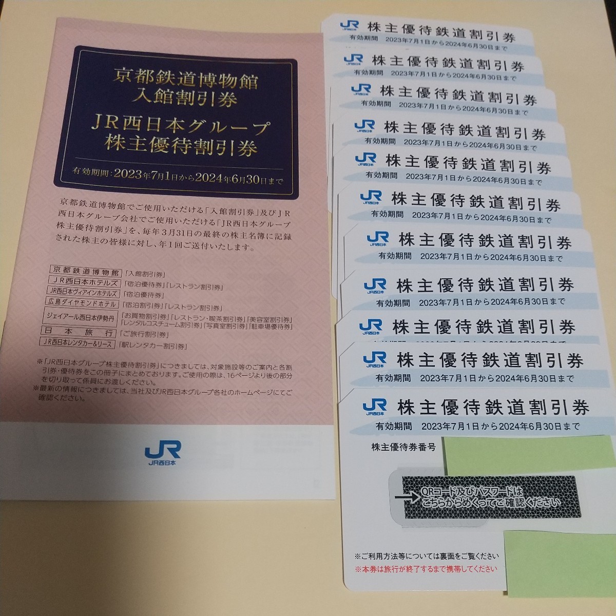 JR西日本 株主優待券11枚 （2024年6月30日まで ）送料無料_画像1