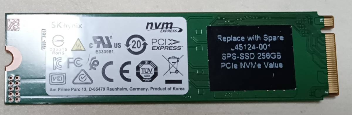  NVMe SSD SK 256GB _画像2