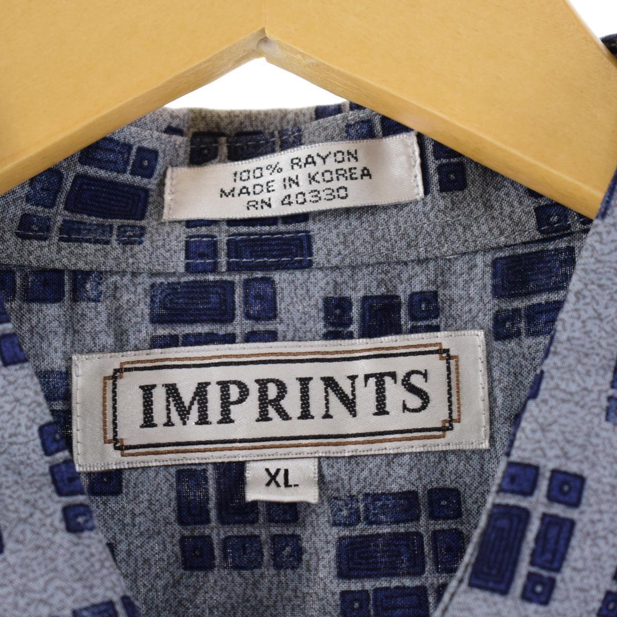 古着 IMPRINTS 総柄 半袖 レーヨンシャツ メンズXL /eaa269572 【LP2311】_画像3