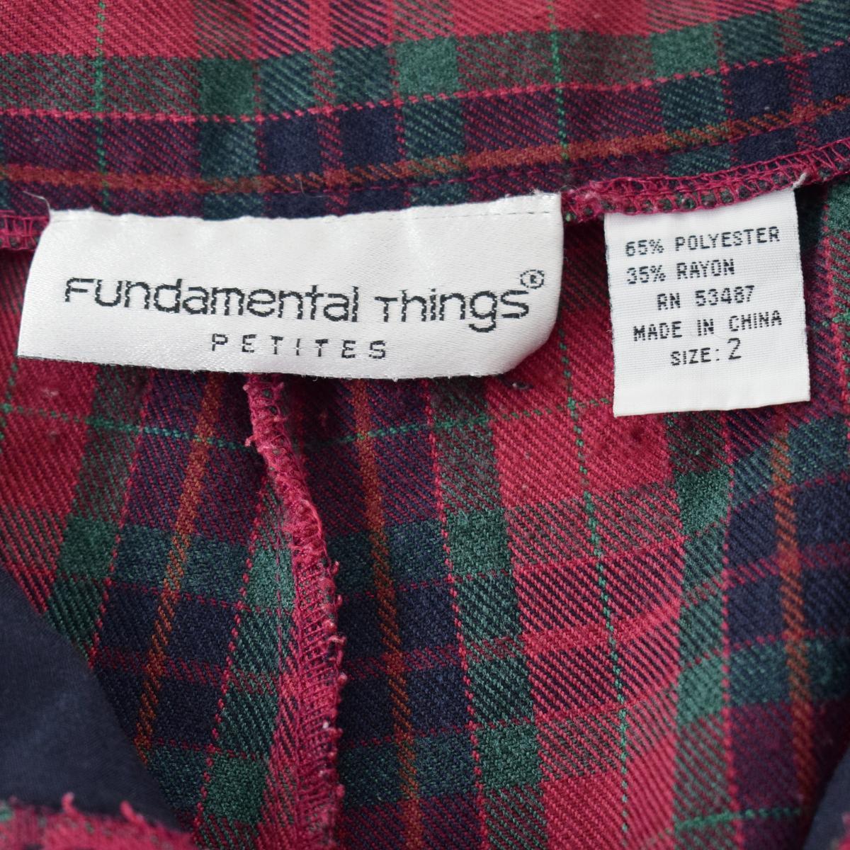 古着 FUndamental Things チェック柄 ツータック ウール ショートパンツ レディースM /eaa143699 【LP2311】_画像3