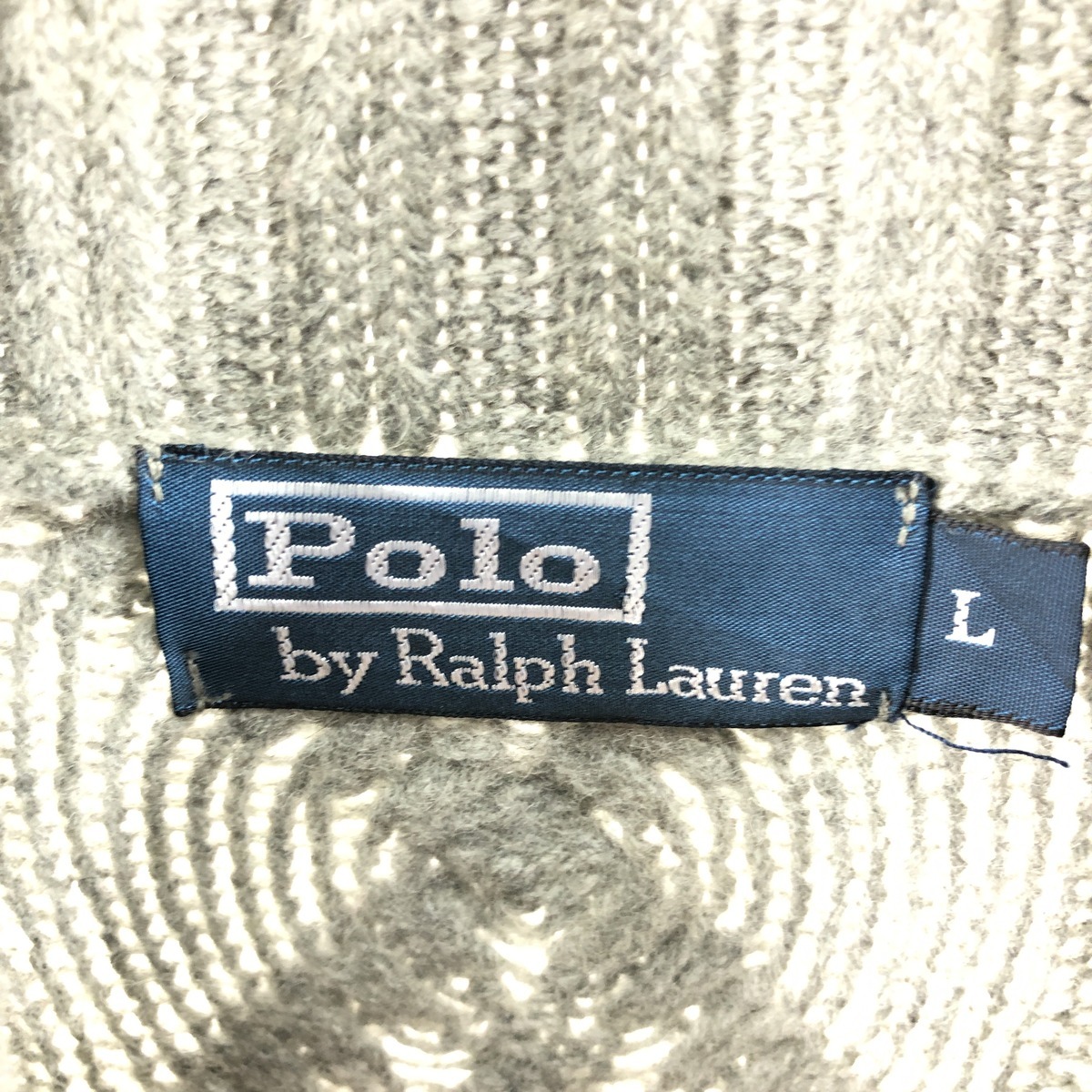 古着 ラルフローレン Ralph Lauren POLO by Ralph Lauren ケーブル編み ショールカラー ウールニットセーター メンズL /eaa405183_画像3