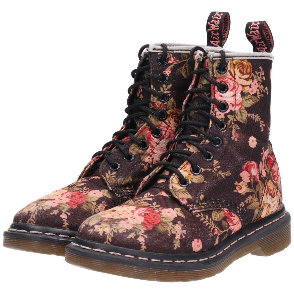 古着 ドクターマーチン Dr.Martens 総柄 花柄 8ホールブーツ UK3 レディース22.0cm /saa009420