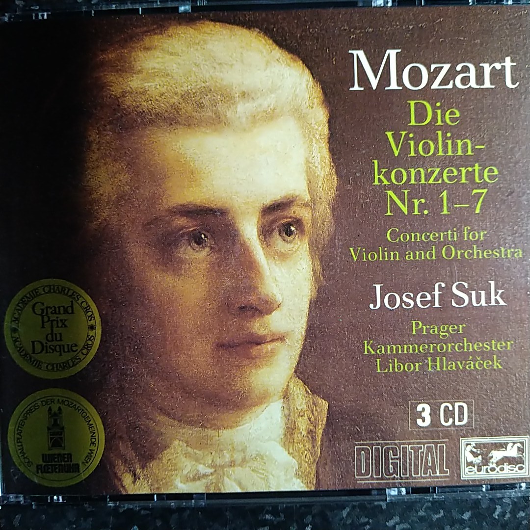 l（eurodisc 3CD）スーク　モーツァルト　ヴァイオリン協奏曲（全集）Josef Suk Mozart Violin Concertos_画像1
