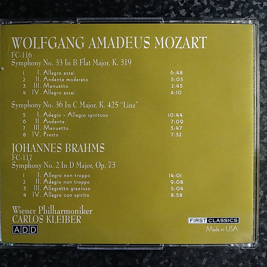 l（2CD）カルロス・クライバー モーツァルト 交響曲第33番、第36番 ブラームス 交響曲第2番 Carlos Kleiber Mozart Brahms Symphonyの画像2