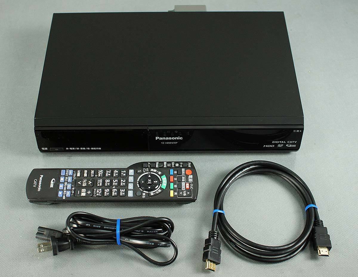HDMIケーブル付 CATV STB 録画OK Panasonic TZ-HDW610P HDD500GB内蔵 セットトップボックス 地デジチューナー パナソニック S122505_画像1
