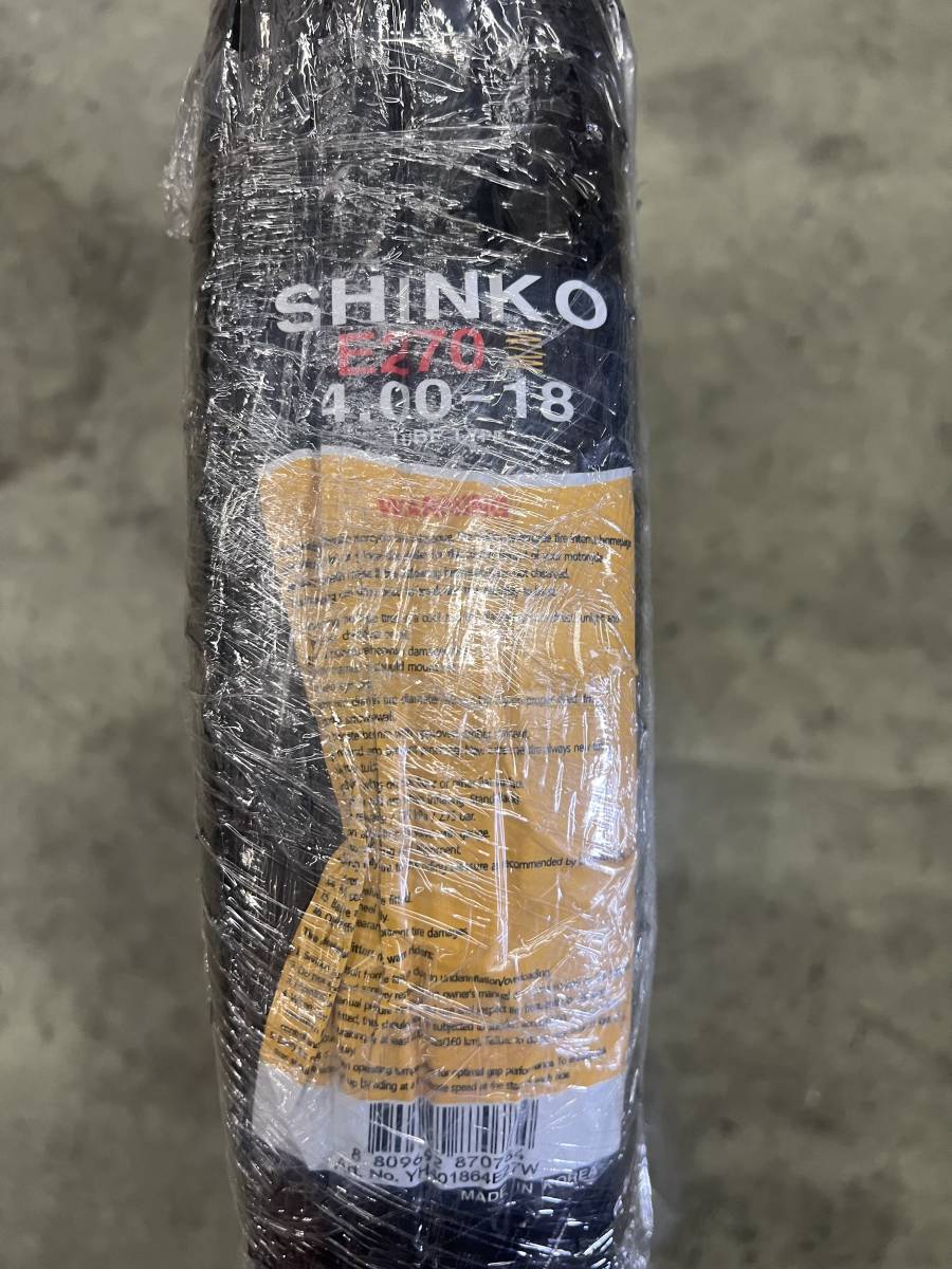 1000円スタート　SHINKO シンコー E270 スーパーイーグル ホワイトウォール 4.00-18 新品未使用_画像1