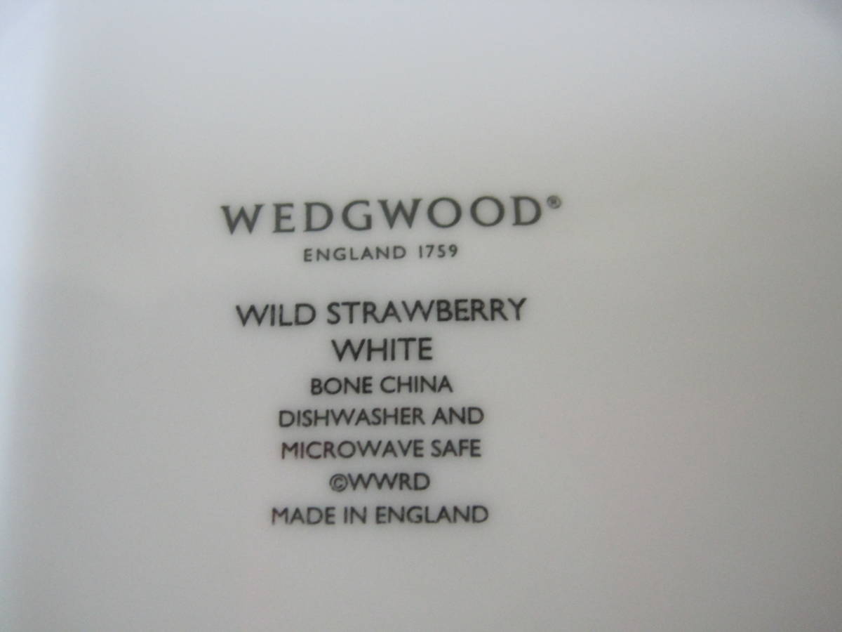 【B017】ウェッジウッド ワイルドストロベリー ホワイト WEDGWOOD ボウル 皿 直径約22㎝_画像8