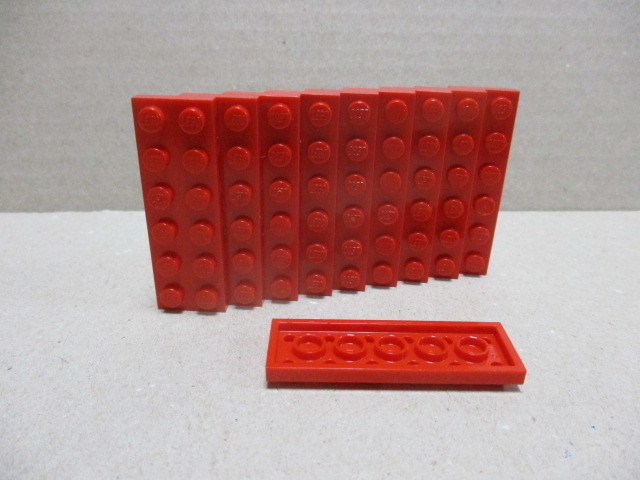 レゴ　パーツ　2×6プレート　赤10個　中古　ランクA~B_画像1