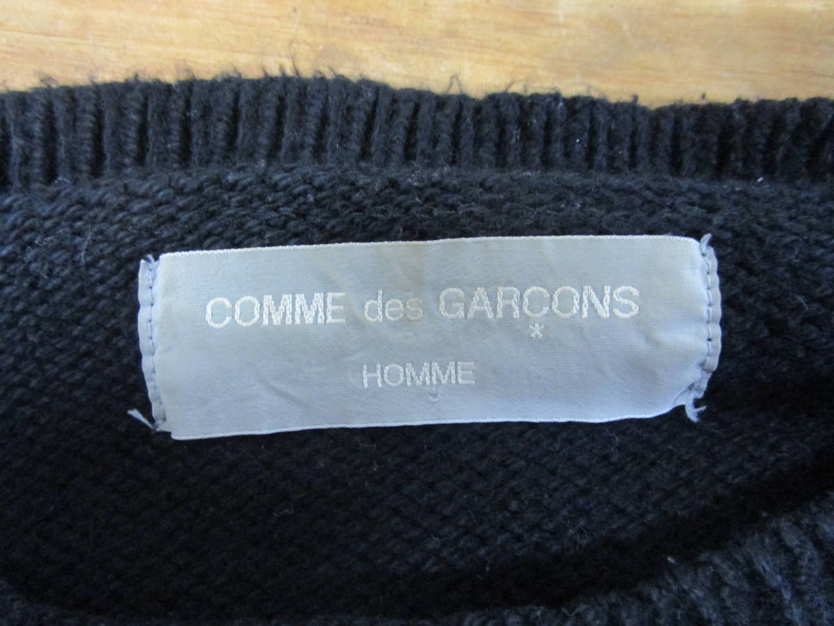 ■得々■COMME des GARCONS/コム・デ・ギャルソン/コットン・セーター/ブラック/肩切り替えデザイン！！_画像3