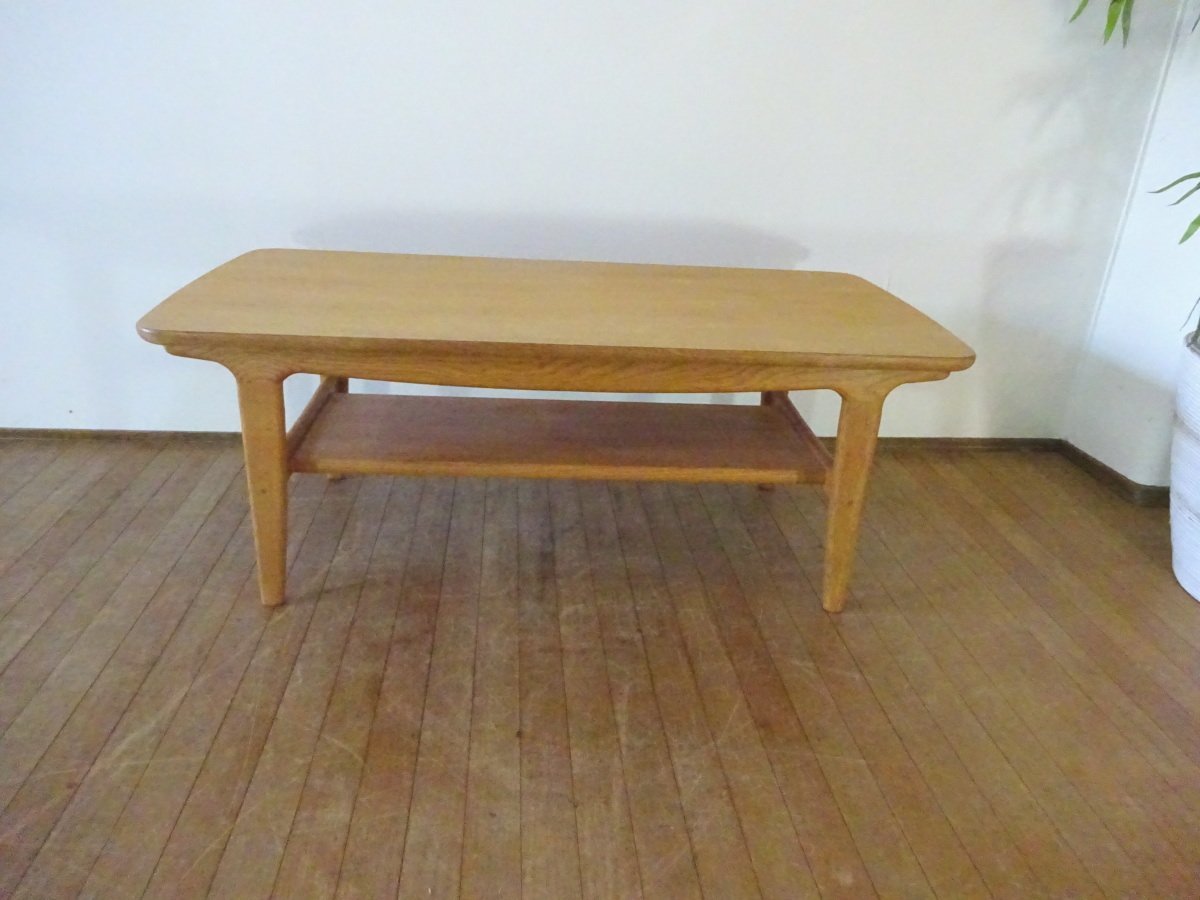 osk051219 【美品】 起立木工　ノーラ　ナラ 無垢材　ローテーブル　センターテーブル