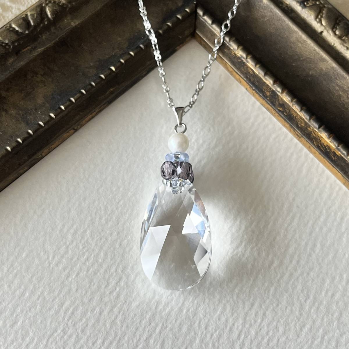 * hand made *~Shining Drop~ crystal Swarovski. long necklace 