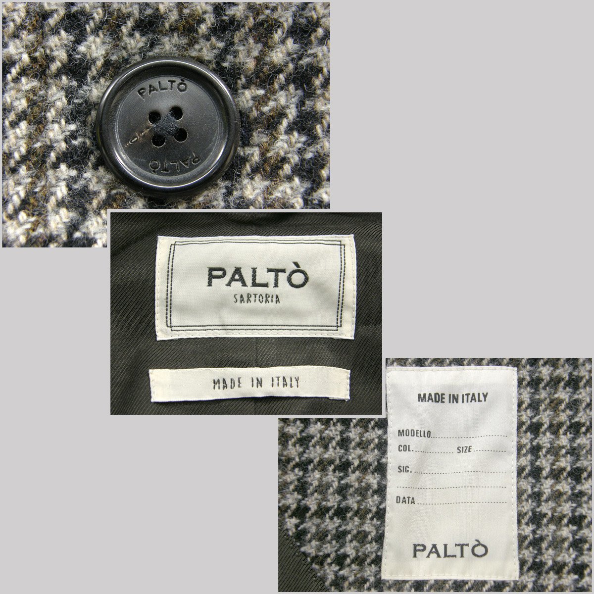 新品 【PALTO / パルト】 イタリア製 ツイード ハウンズトゥース 新品 【PALTO / パルト】 イタリア製 ツイード ハウンズトゥース