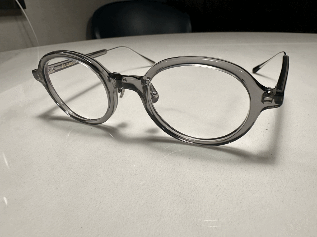 新品未使用BLANCブラン眼鏡メガネ度なしグレークリア透け感_画像7