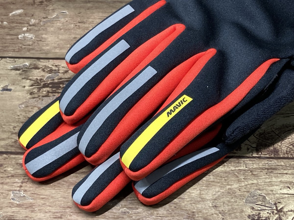 GK320 マビック MAVIC AKSIUM THERMO GLOVE 長指ウィンターグローブ L 黒赤 裏起毛_画像4