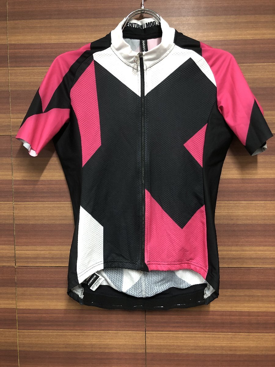 HH548 アソス assos ロックSSジャージ Womens Rock SS JERSEY 半袖 黒 ピンク M_画像1