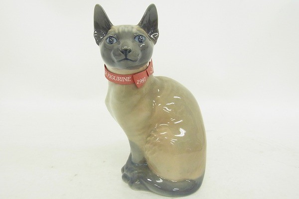 S200-J9-3066 ROYAL COPENHAGEN ロイヤルコペンハーゲン シャム猫 置物 フィギュリン 高さ約19cm 現状品⑧_画像1