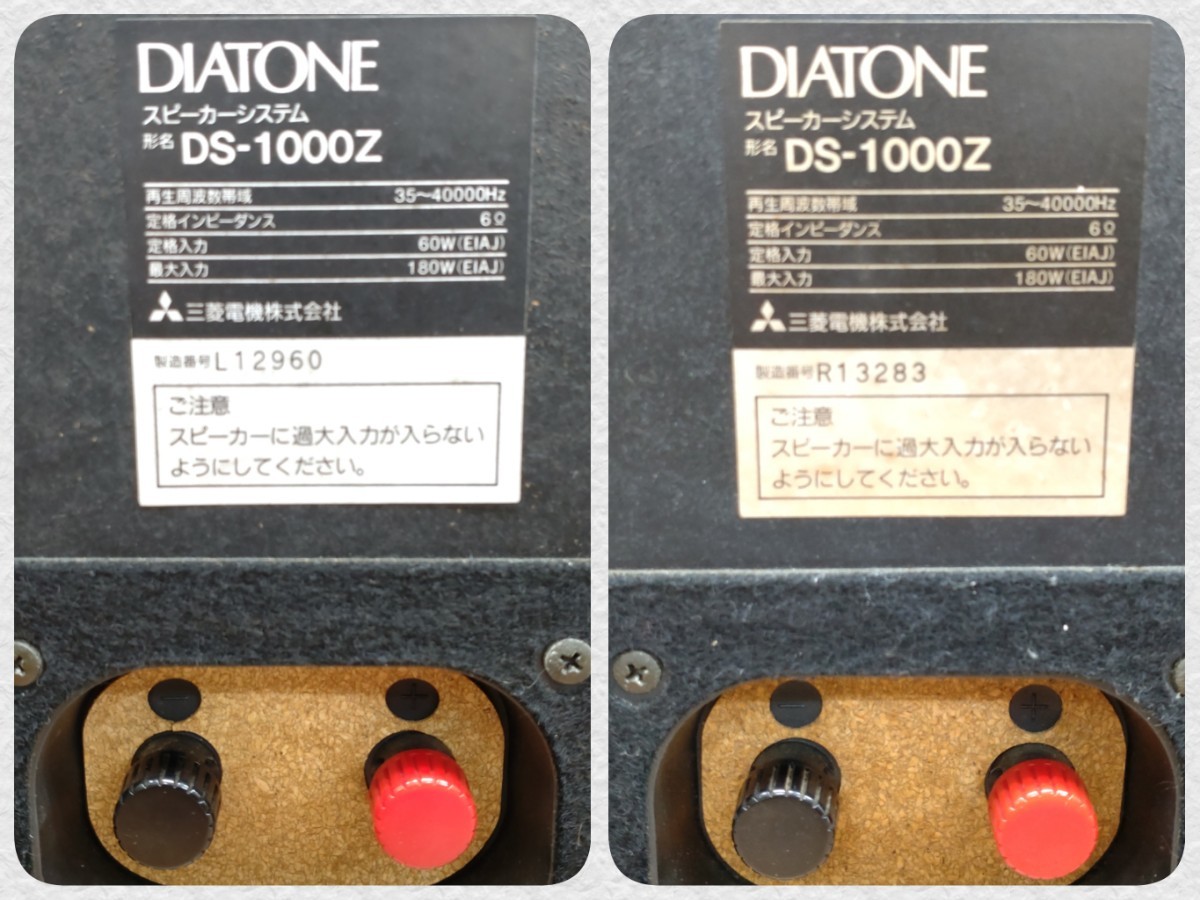DIATONE ダイヤトーン DS-1000Z 3WAYスピーカー ペア 音出し確認済み センターキャップ割れ有の画像10