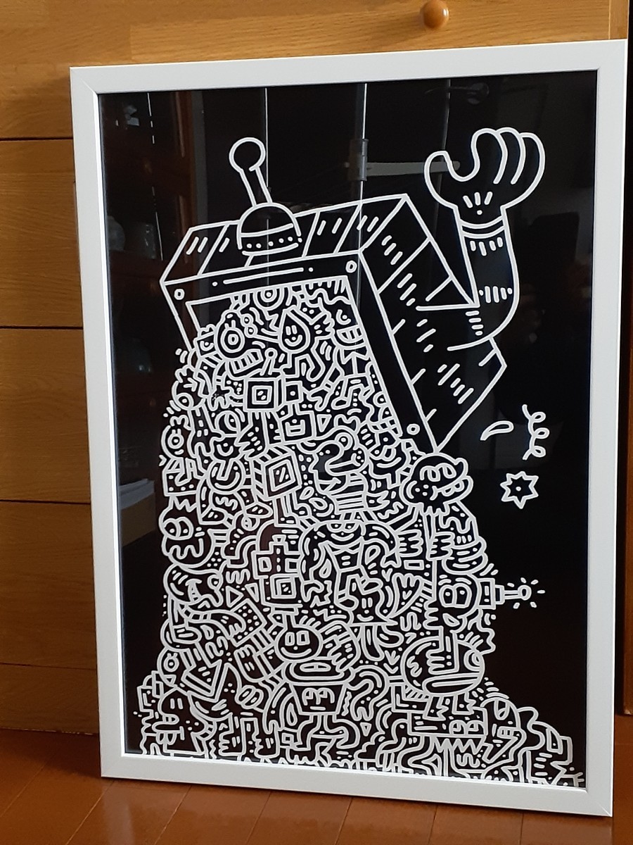 ☆Mr.doodle 「TV Vomit」　ポスター作品 額サイズ　62.4×45cm ポスターサイズ　40.6×58.2cm_画像5