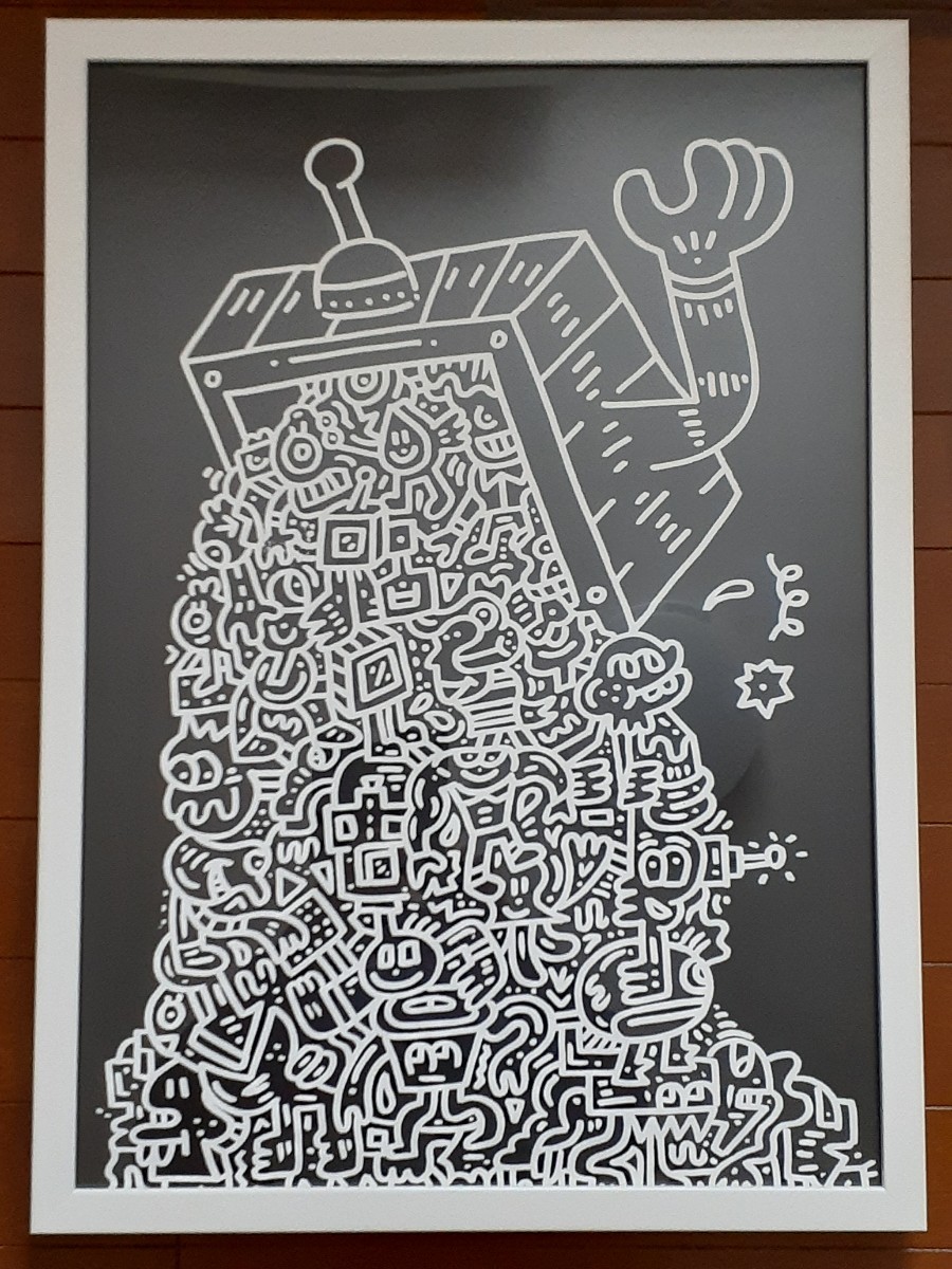 ☆Mr.doodle 「TV Vomit」　ポスター作品 額サイズ　62.4×45cm ポスターサイズ　40.6×58.2cm_画像1