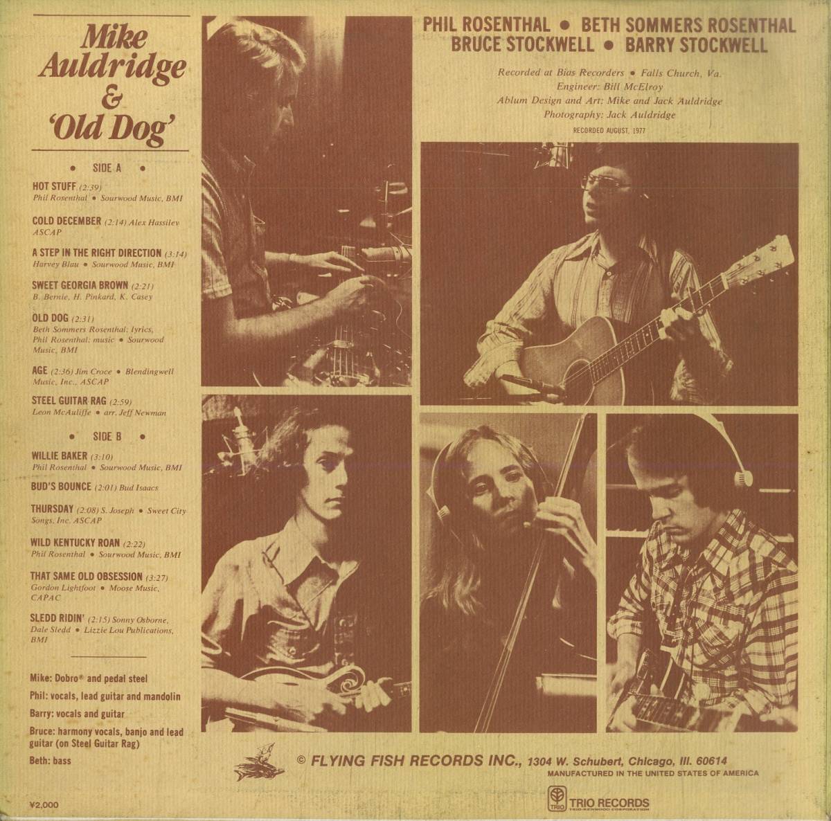 A00571927/LP/マイク・オールドリッジ&オールド・ドッグ「Mike Auldridge & Old Dog (PA-6303・ブルーグラス・BLUEGRASS)」_画像2