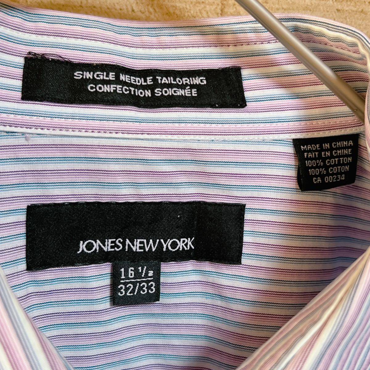 JONES NEW YORK ジョーンズニューヨーク長袖シャツ ストライプシャツ サイズ16 1/2-32/33の画像3