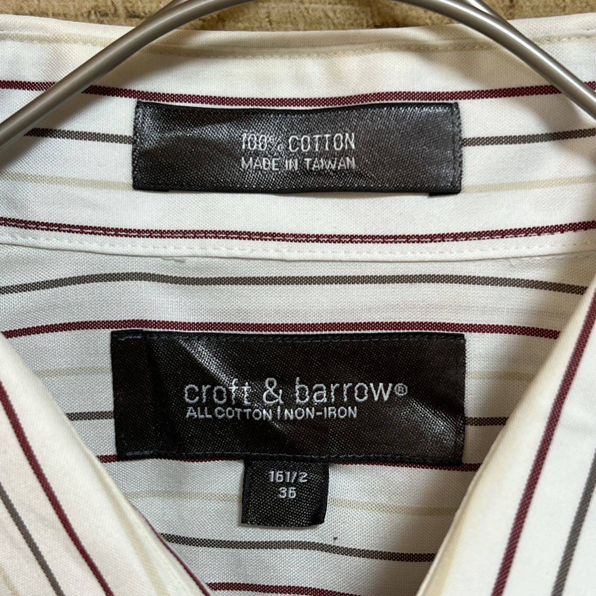 CROFT&BARROW クロフトアンドバロー 長袖シャツ ストライプシャツ ノンアイロン サイズ16 1/2-36の画像3