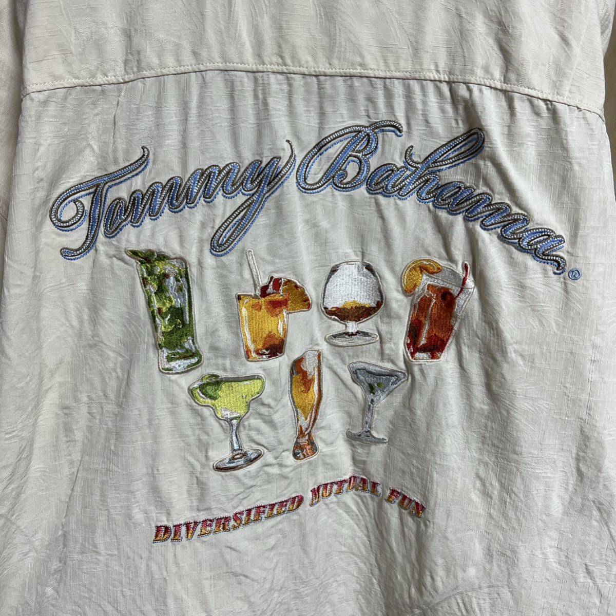 Tommy Bahamaトミーバハマ　アロハシャツ　半袖シャツ オープンカラー　シルク　カクテル　ビッグサイズXXL オーバーサイズ_画像7