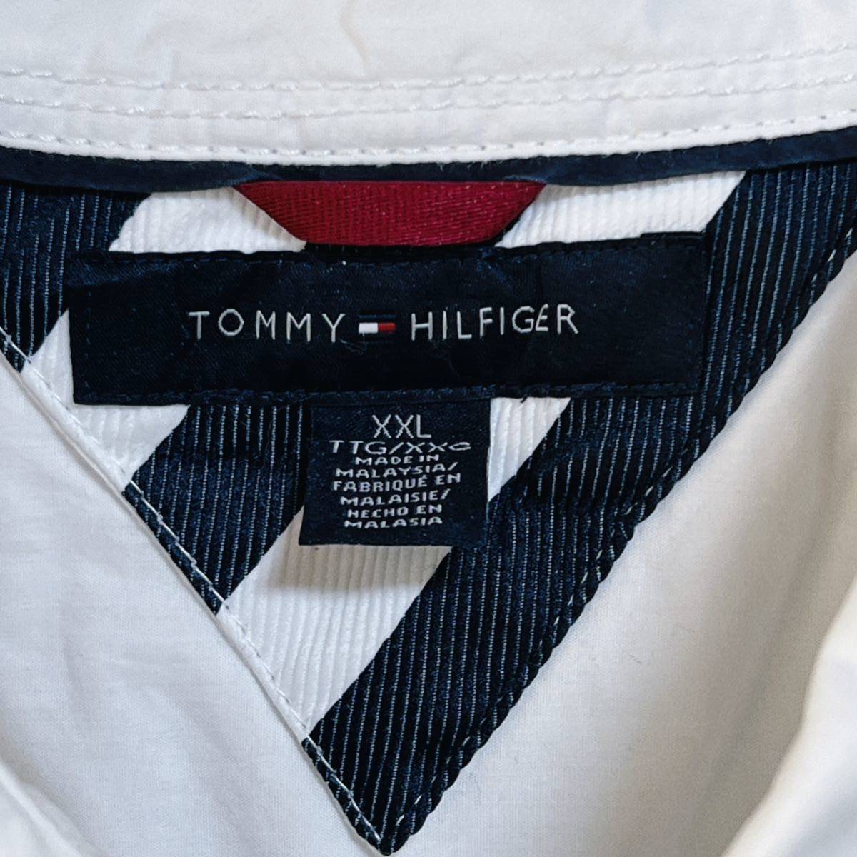 TOMMY HILFIGER トミーヒルフィガー　ボタンダウン 長袖シャツ ワンポイントロゴ刺繍　ホワイト ビッグサイズXXL オーバーサイズ_画像5