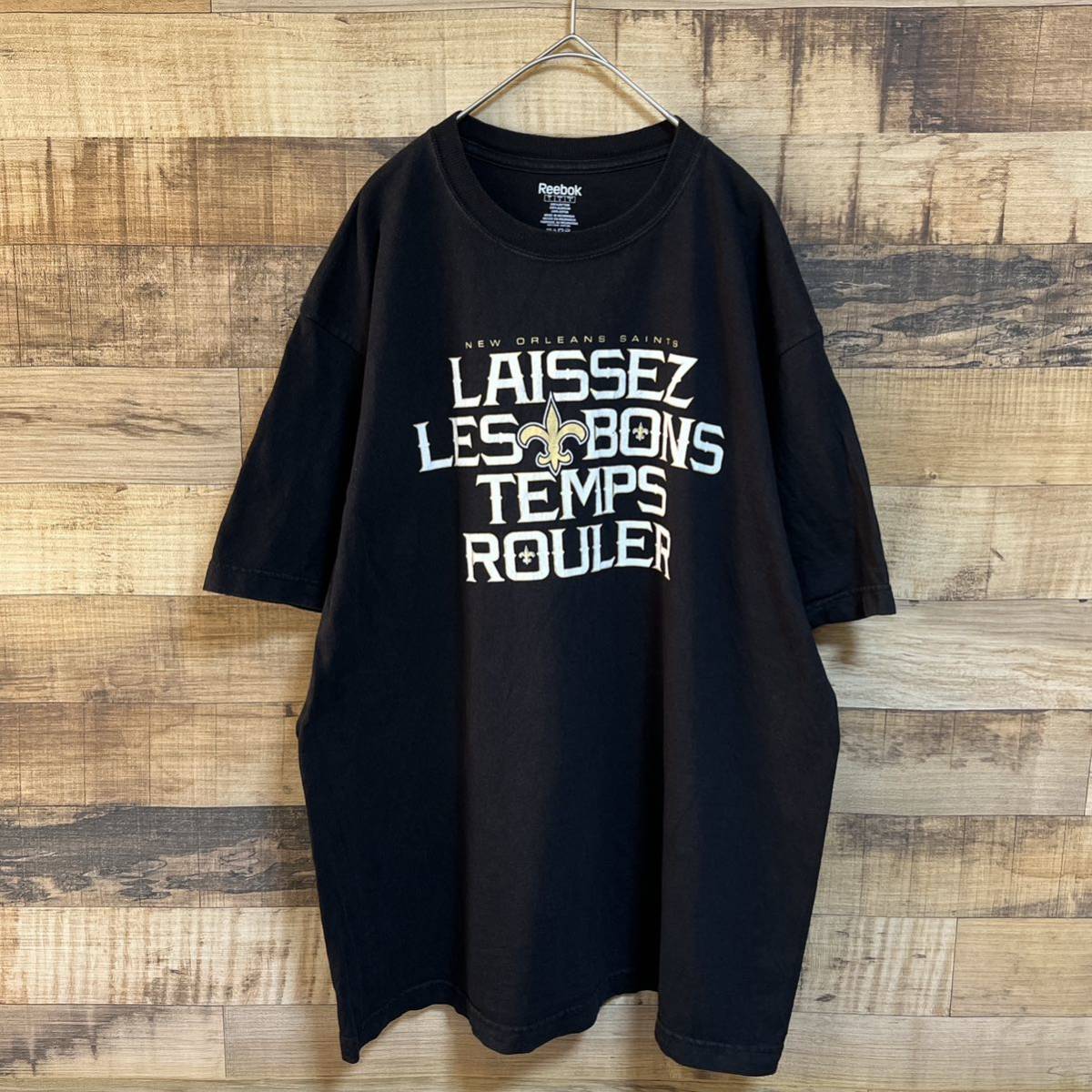 Reebok リーボック　半袖Tシャツ　NHL ニューオーリンズ・セインツ 文字ロゴプリント　サイズＬ_画像4