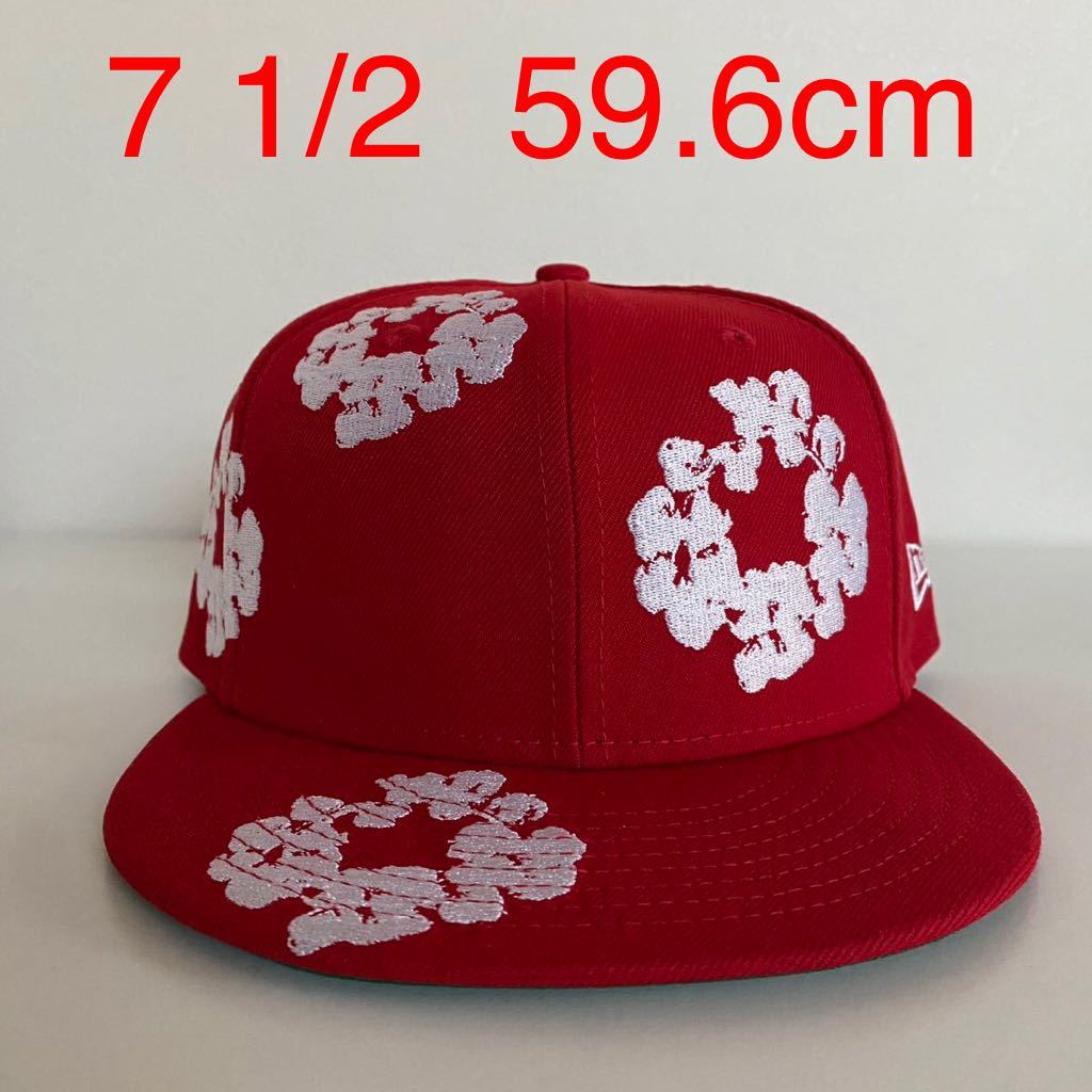新品 Denim Tears New Era Cotton Wreath Cap Red 7 1/2 59.6cm デニムティアーズ ニューエラ コラボ キャップ レッド 帽子 Hat