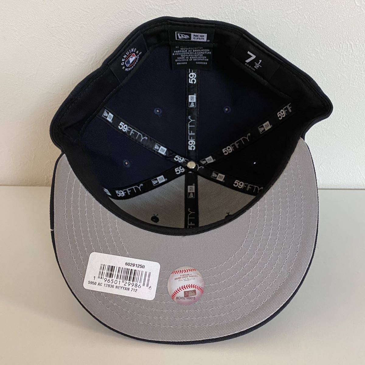 新品 New Era ツバ裏グレー NY Yankees Navy Throwback Authentic Cap