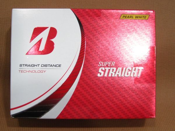 M1-460●即決 送料無料 未使用品 箱難あり BRIDGESTONE SUPER STRAIGHT スーパーストレート 2023モデル パールホワイト ゴルフボール_画像1