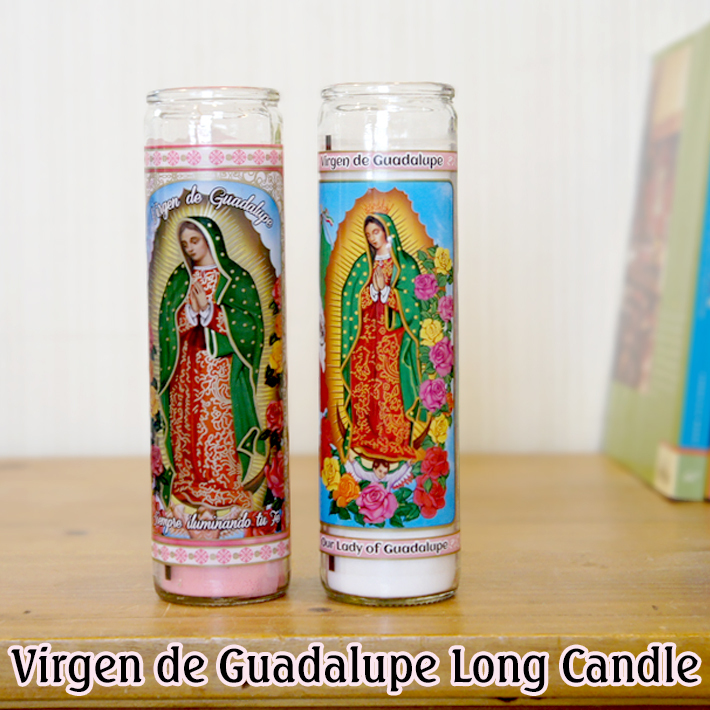 グアダルーペ 聖母 ロング キャンドル（ ホワイト ）Virgen de Guadalupe Candle ろうそく 蝋燭 キリスト クリスマスの画像3