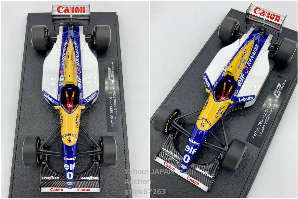 GP Replicas 1/18 ウィリアムズ FW15C #0 D.ヒル CAMELソニックデカール加工品 TOPMARQUES トップマルケス GP047A with SHOWCASE_画像6