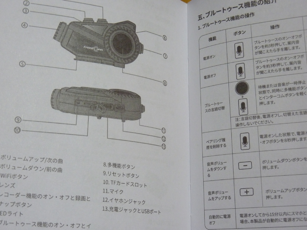 ドラレコ付き　インカム　FreedConn　R3 　バイクインカム　カメラ付き　インカム　ドラレコ_画像8