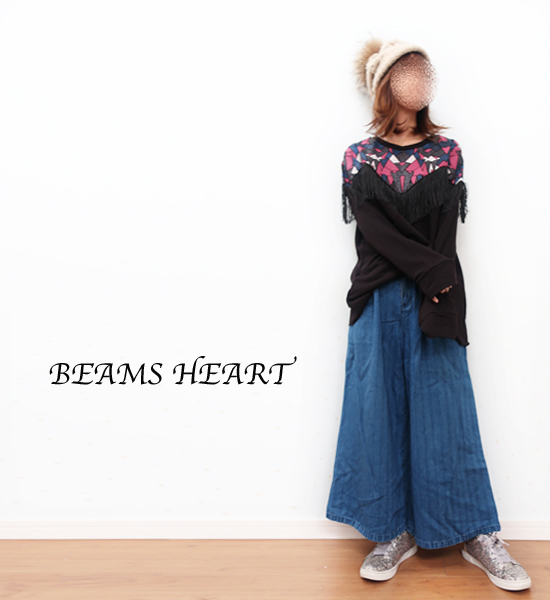     原文:BEAMS HEART☆ダンガリーストライプワイドパンツ☆★