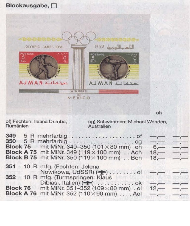 （アジュマーン）1968年メキシコオリンピック小型シート、マイケルカタログ評価12ユーロ（海外より発送、説明欄参照）_画像2