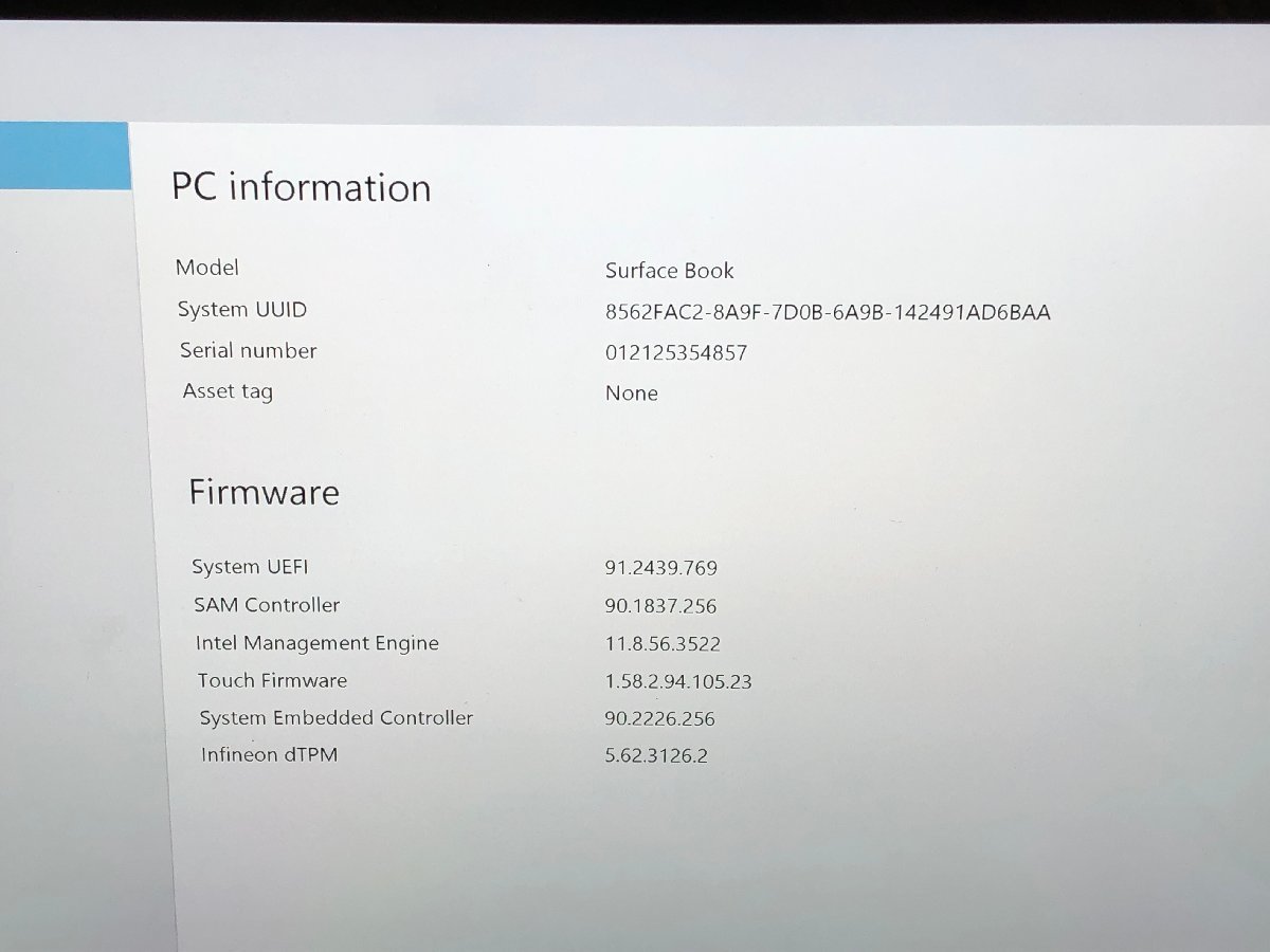 【ハード王】1円～/マイクロソフト Surfacebook /Corei5-6300U/8GB/SSD128GB/5865-G32_画像2