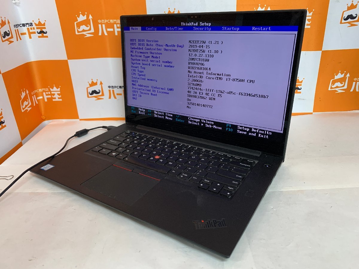 【ハード王】1円～/Lenovo ThinkPad X1 Extreme 20MFCTO1WW/Corei7-8750H/32GB/ストレージ無/6212-H33_画像1