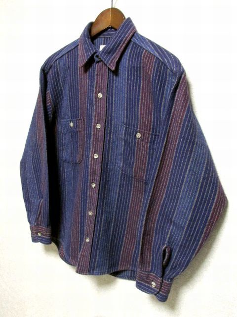 ★USA製★90's Levi's Outdoor ALASKA SHIRTS リーバイス 長袖 ストライプ ヘビー ネルシャツ M★アメリカ製 ビンテージ OLD 美品 レア柄_画像9