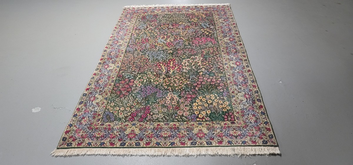 ペルシャ 絨毯 手織り 本物保証 クリーニング済み ケルマン産 アンティーク品未使用品, 非常に綺麗な状態 値段が落ちない絨毯オススメです_画像1