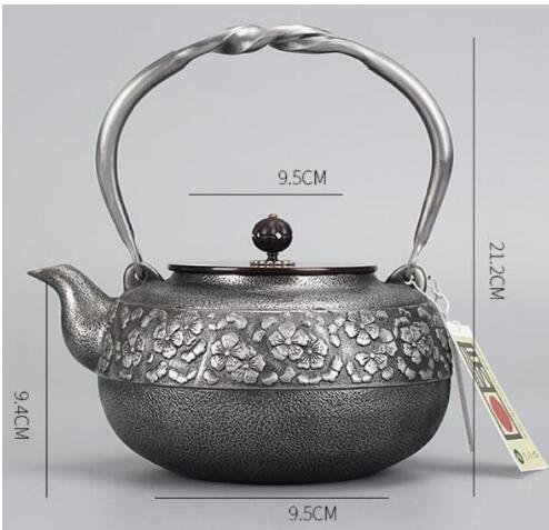 [エスペランザストア]砂鉄 鉄器 大容量鉄壺 コーティングなし 手作り鉄 やかんを沸かす お茶の道具 1500ML